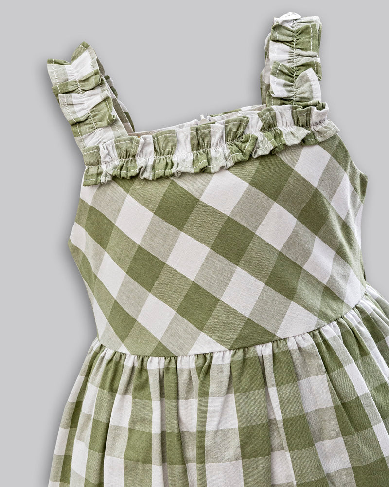 Vestido Midi Popeline Xadrez - ANJOS BABY