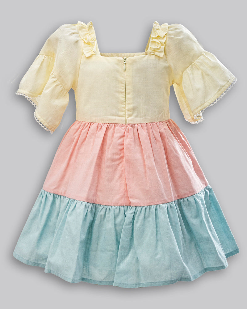 Vestido Midi Tricoline Flamê - ANJOS BABY