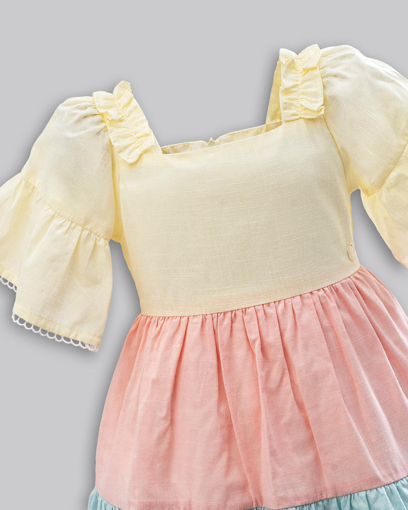 Vestido Midi Tricoline Flamê - ANJOS BABY