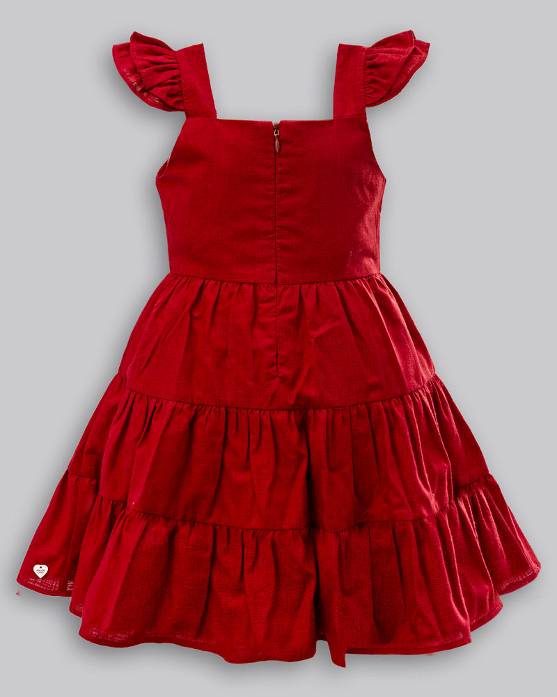Vestido Tricoline Flamê Manga Curta - ANJOS BABY