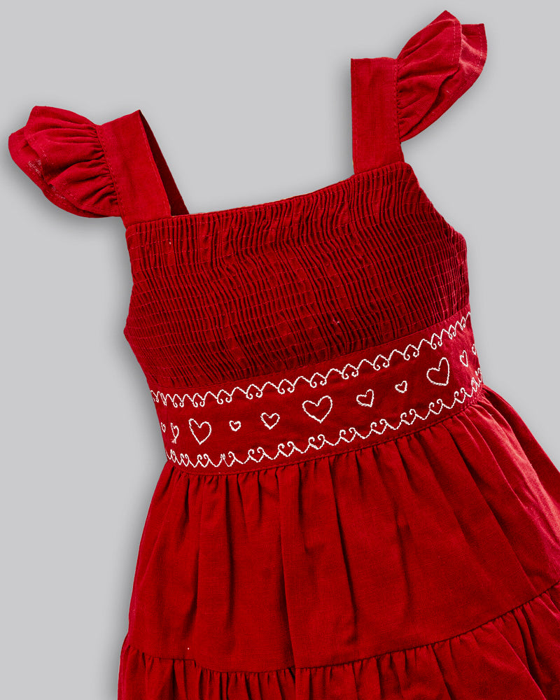 Vestido Tricoline Flamê Manga Curta - ANJOS BABY
