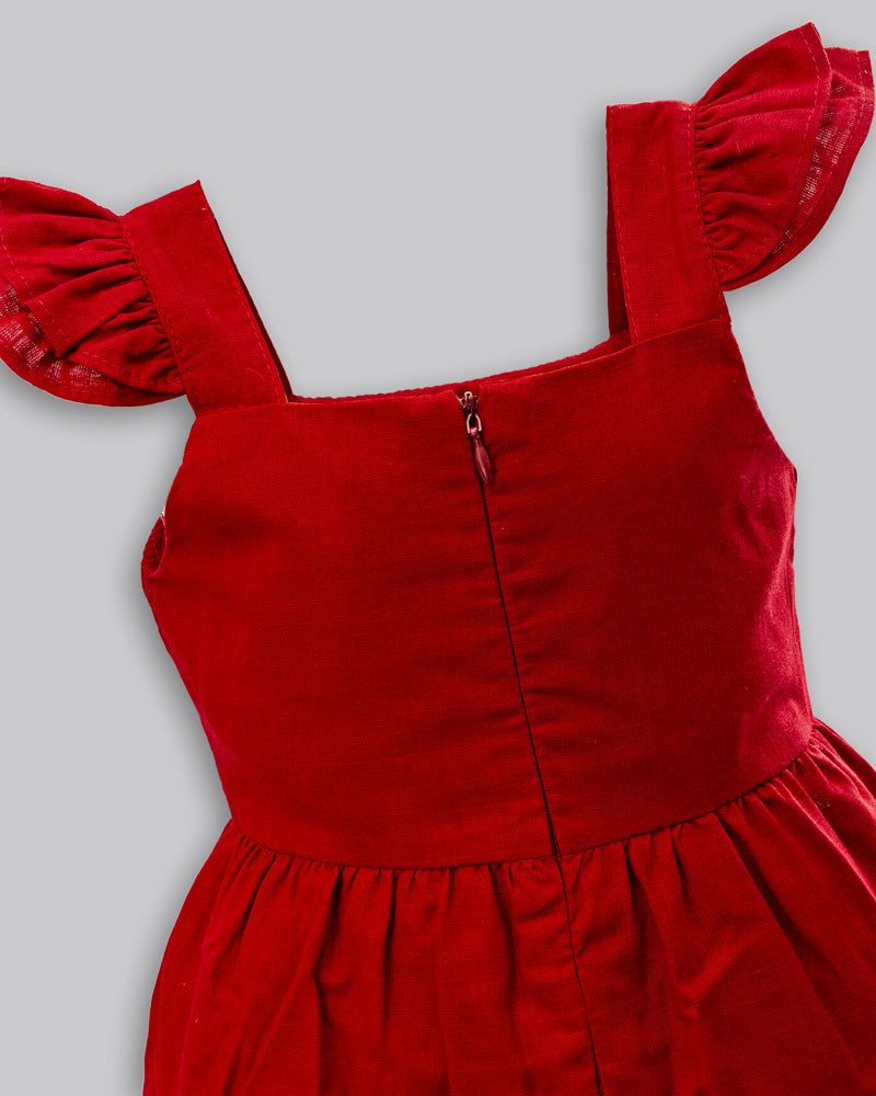 Vestido Tricoline Flamê Manga Curta - ANJOS BABY