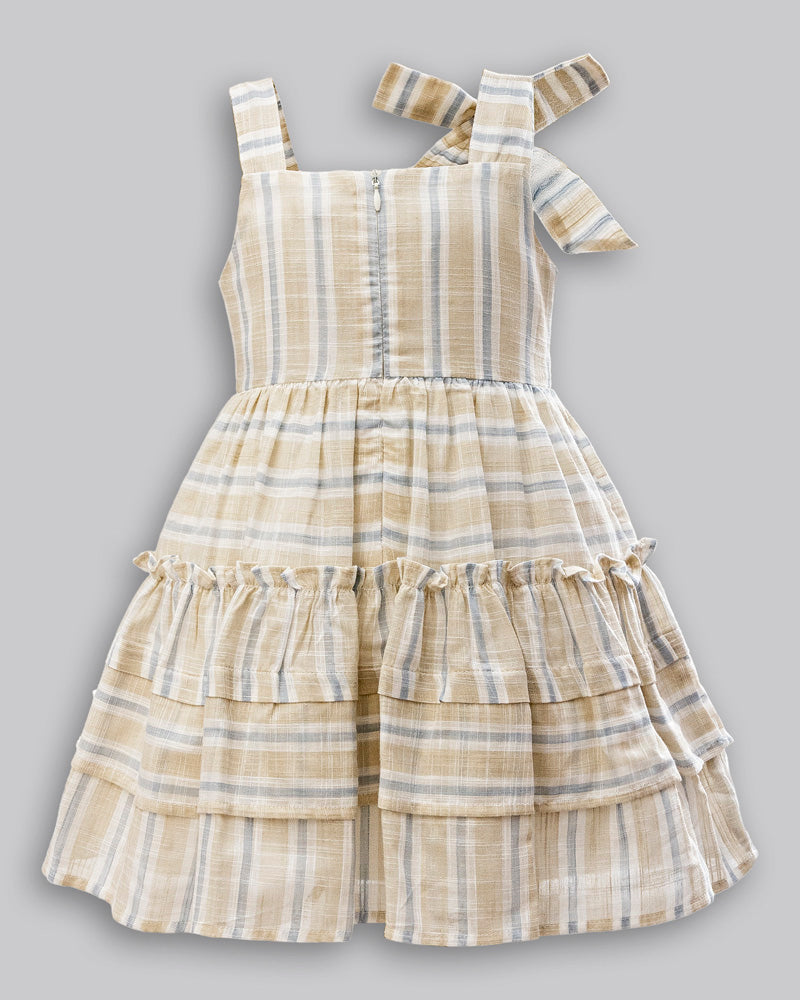 Vestido Linho Maquinetado Listrado - ANJOS BABY