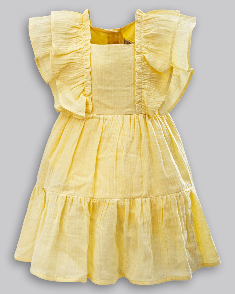 Vestido Algodão Enrugado Manga Curta com Bolsa - ANJOS BABY