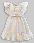 Vestido Tricoline Flamê Listrado - ANJOS BABY