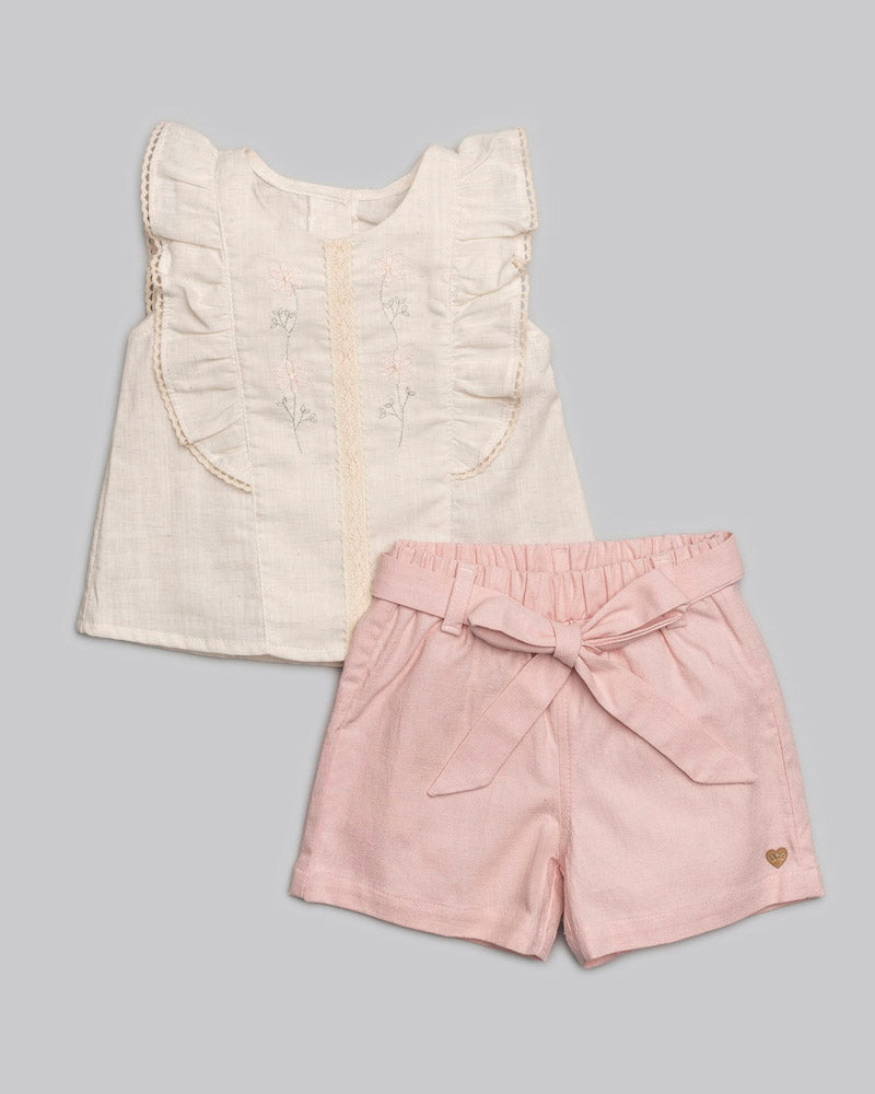 Conjunto Blusa e Short Linho - ANJOS BABY