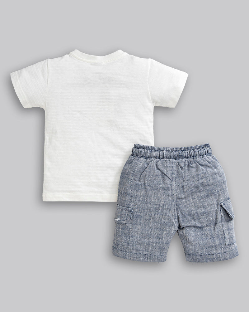 Conjunto Camiseta Malha e Bermuda Viscolinho - ANJOS BABY