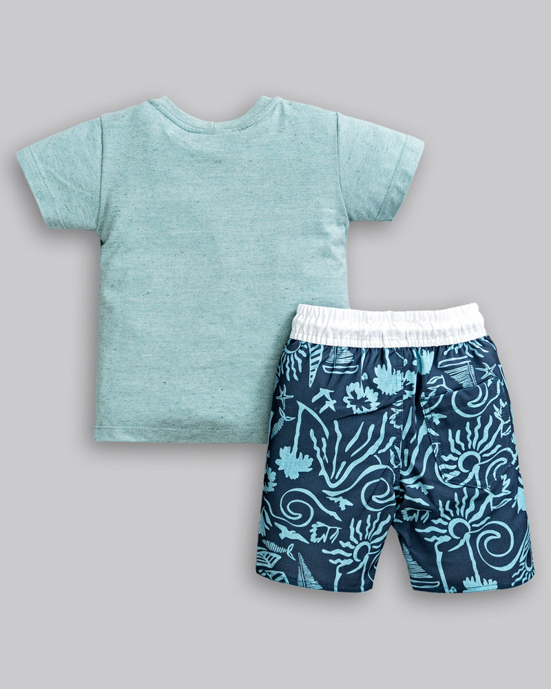 Conjunto Camiseta Malha e Bermuda Microfibra - ANJOS BABY