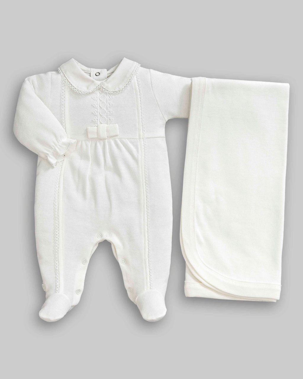 Kit Macacão Malha Tricot Tam P - ANJOS BABY
