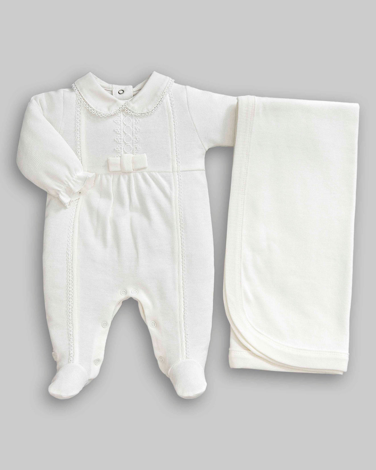 Kit Macacão Malha Tricot Tam P - ANJOS BABY