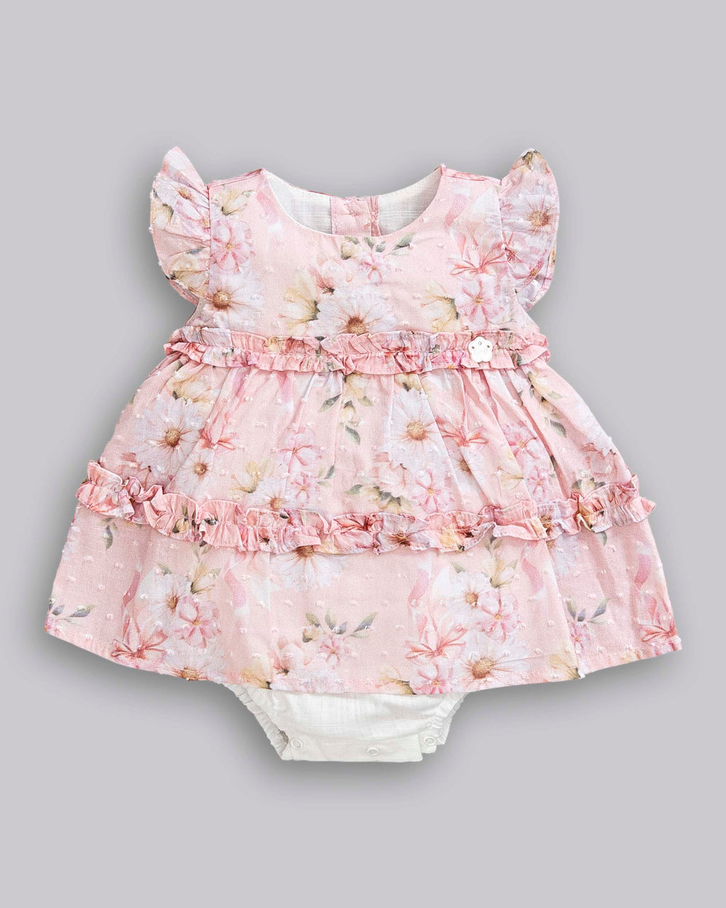 Macacão Curto Linho Estampado - ANJOS BABY