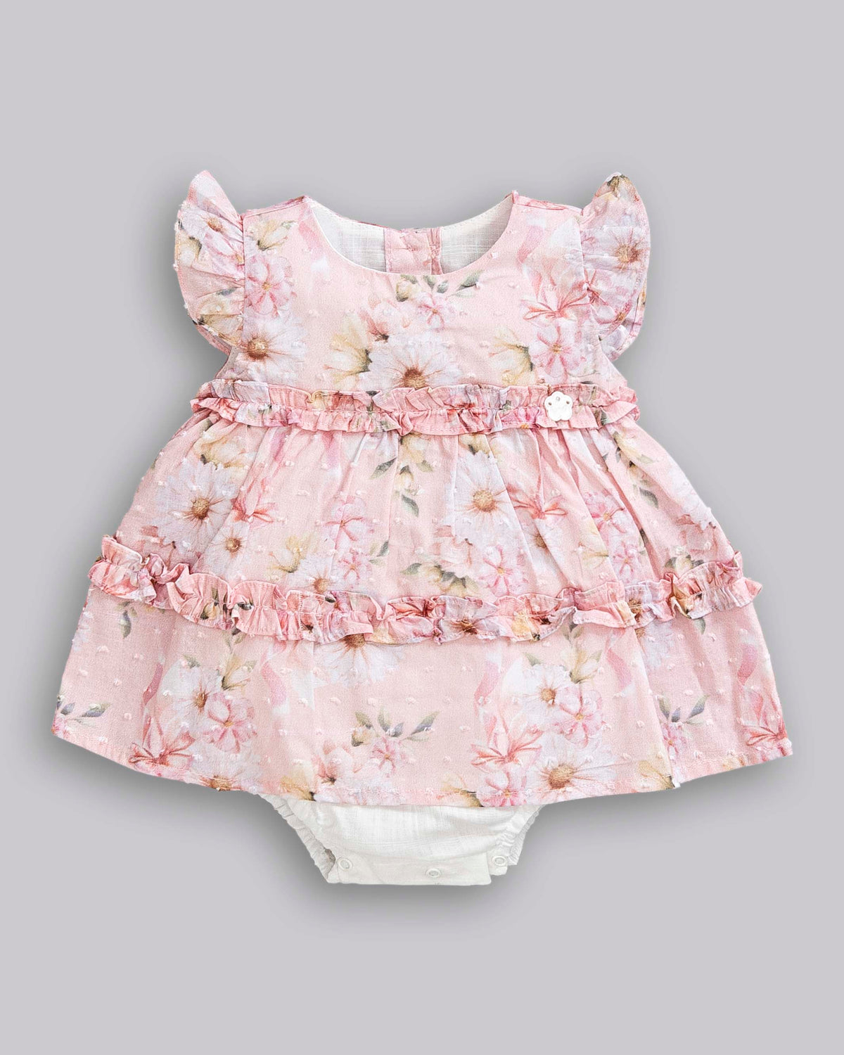 Macacão Curto Linho Estampado - ANJOS BABY