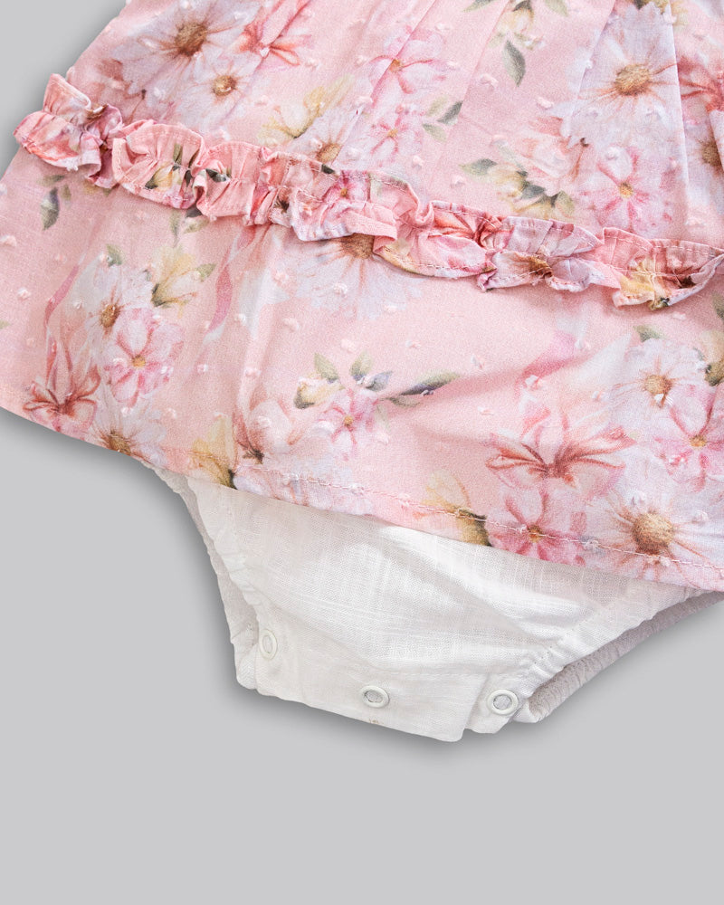 Macacão Curto Linho Estampado - ANJOS BABY