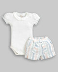 Conjunto Body Malha Tricot e Short Linho Maquinetado - ANJOS BABY