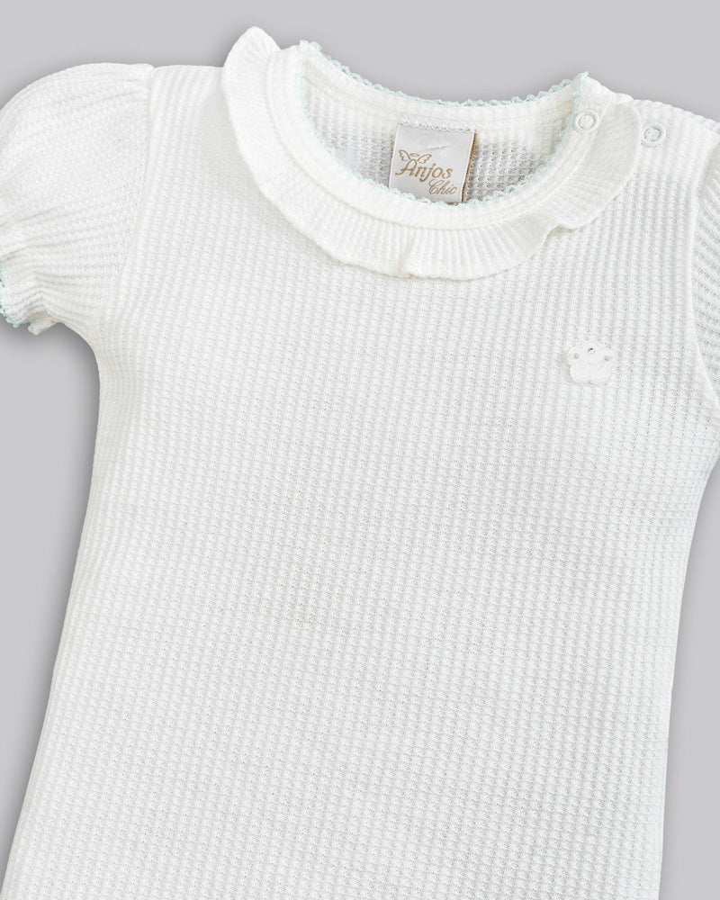 Conjunto Body Malha Tricot e Short Linho Maquinetado - ANJOS BABY