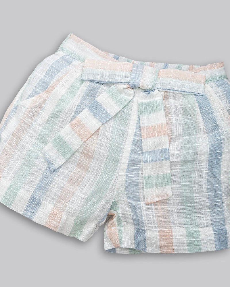 Conjunto Body Malha Tricot e Short Linho Maquinetado - ANJOS BABY