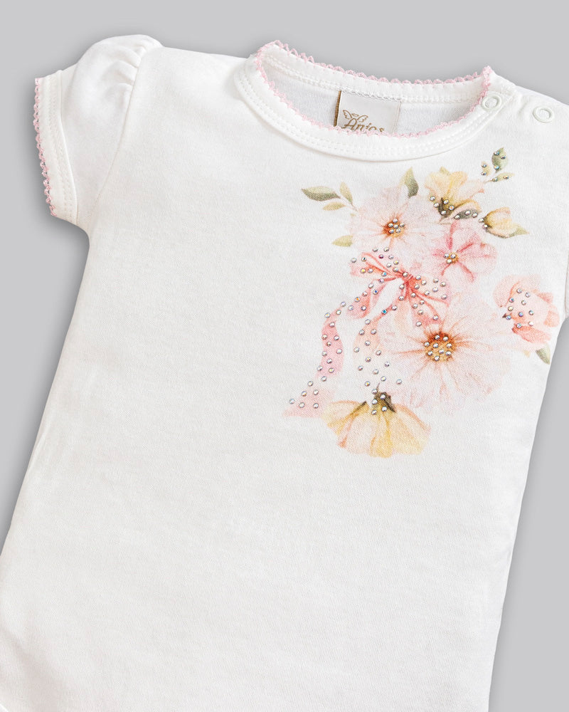 Conjunto Body Suedine Manga Curta e Short Voil - ANJOS BABY