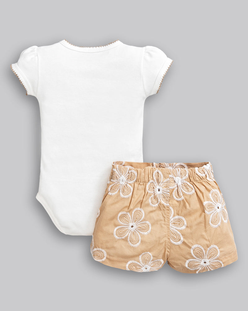 Conjunto Body Manga Curta Suedine e Short Laise - ANJOS BABY