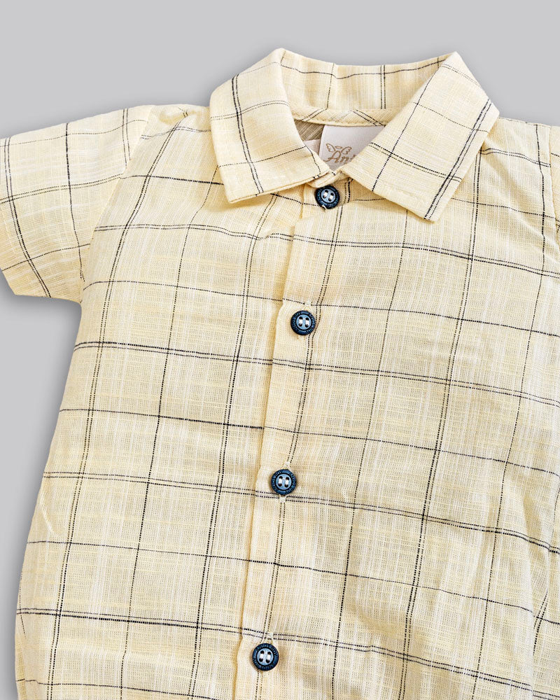 Conjunto Body Camisa Linho + Suspensório + Short Sarja - ANJOS BABY