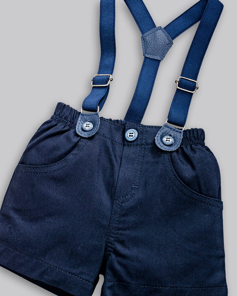 Conjunto Body Camisa Linho + Suspensório + Short Sarja - ANJOS BABY