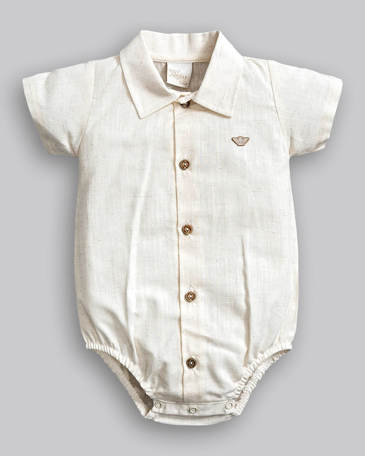 Body Camisa Linho Manga Curta - ANJOS BABY