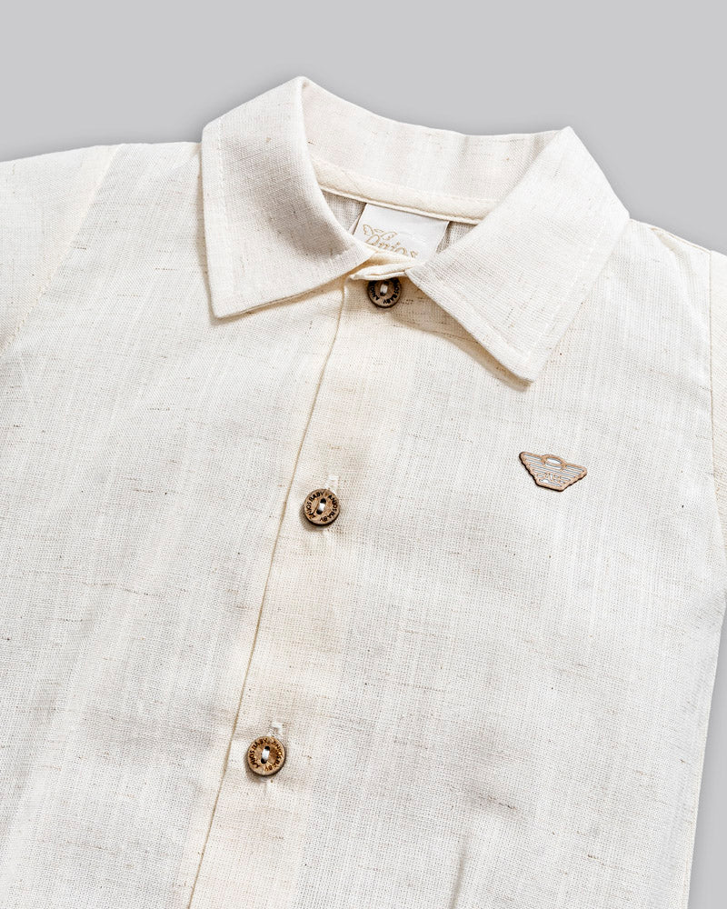 Body Camisa Linho Manga Curta - ANJOS BABY
