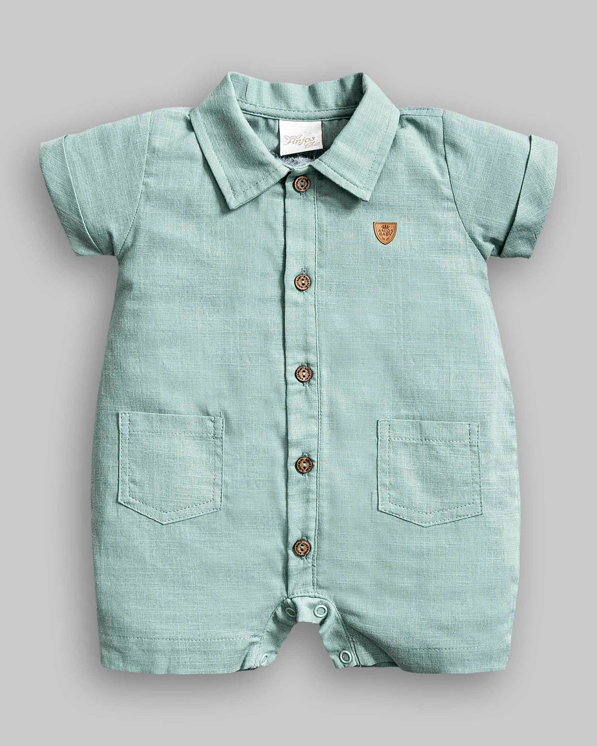 Macacão Curto Tricoline - ANJOS BABY