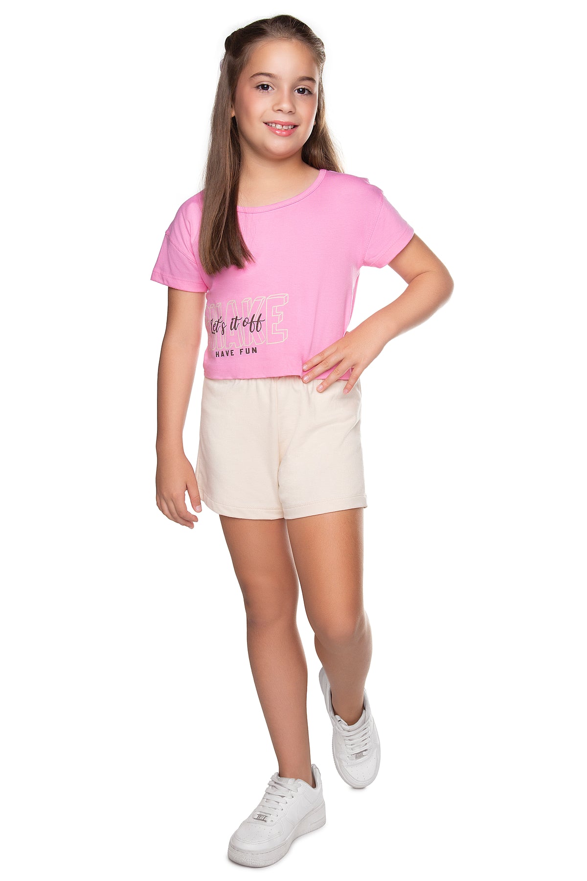 Conjunto Blusa Meia Malha e Short Moletim - HAVE FUN