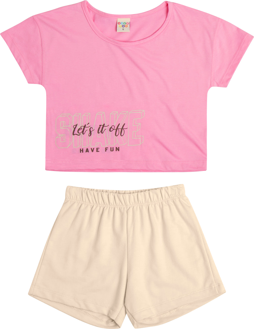 Conjunto Blusa Meia Malha e Short Moletim - HAVE FUN