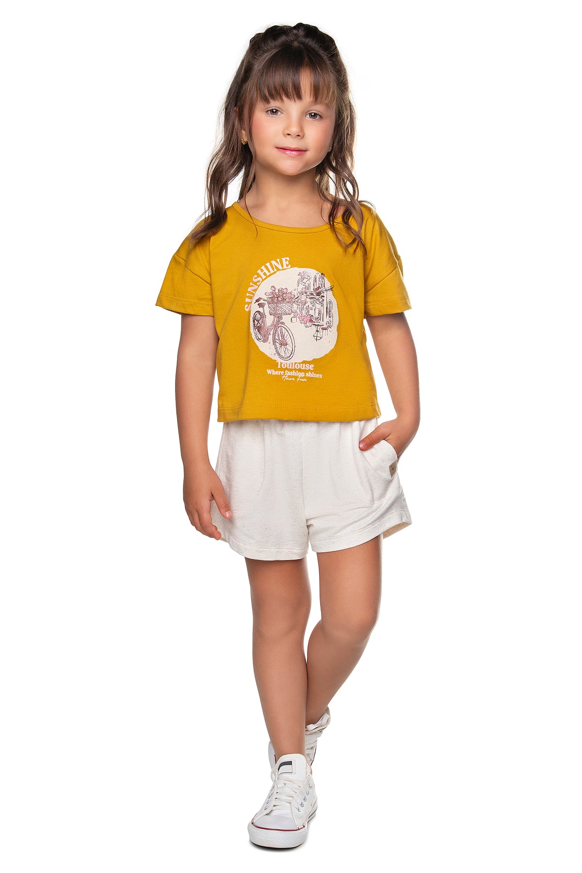 Conjunto Blusa Meia Malha e Short Malha Linho - HAVE FUN