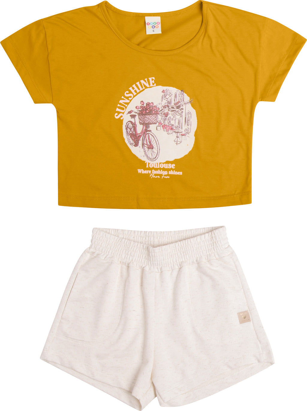 Conjunto Blusa Meia Malha e Short Malha Linho - HAVE FUN