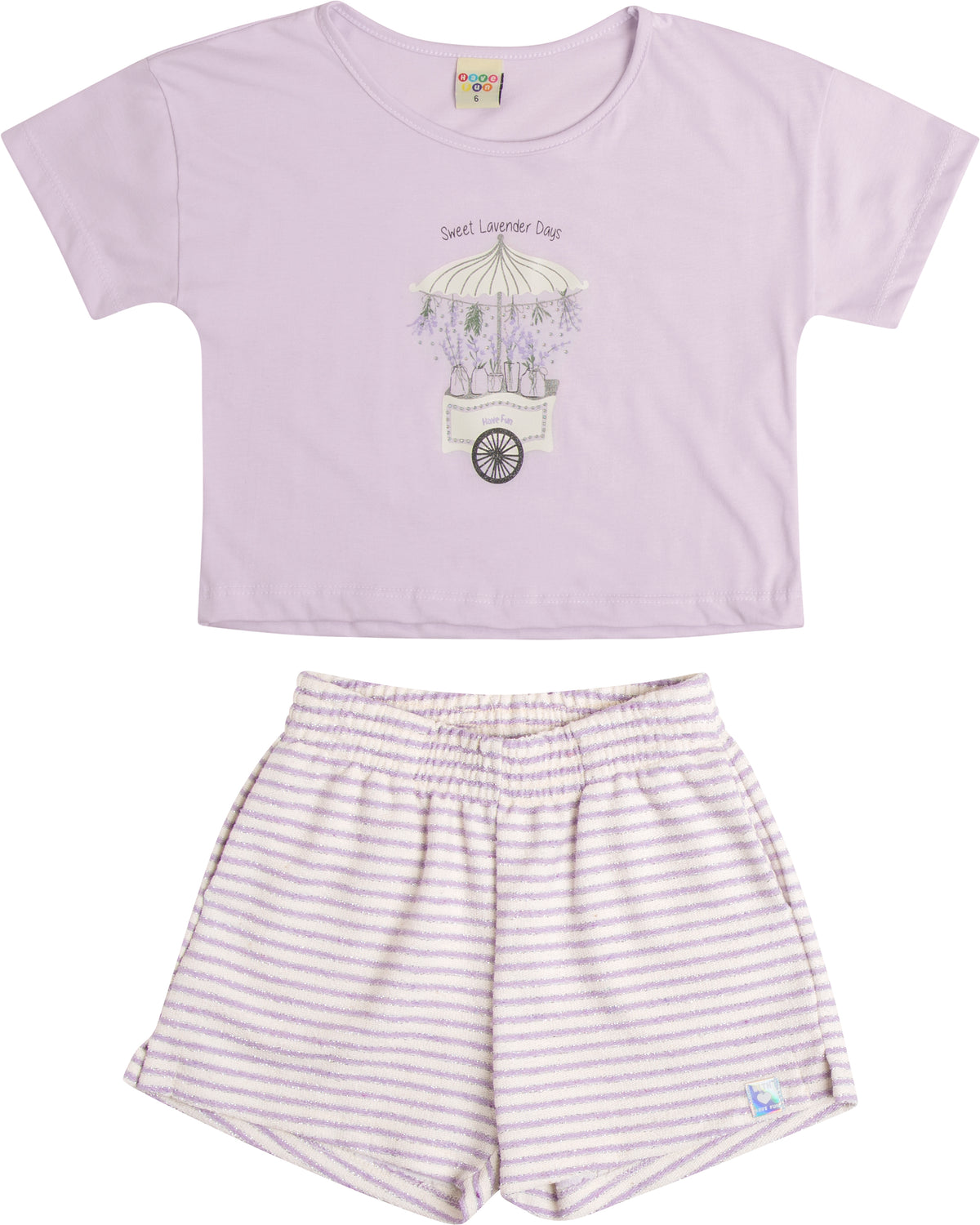 Conjunto Blusa Meia Malha e Short Moletinho Lurex - HAVE FUN