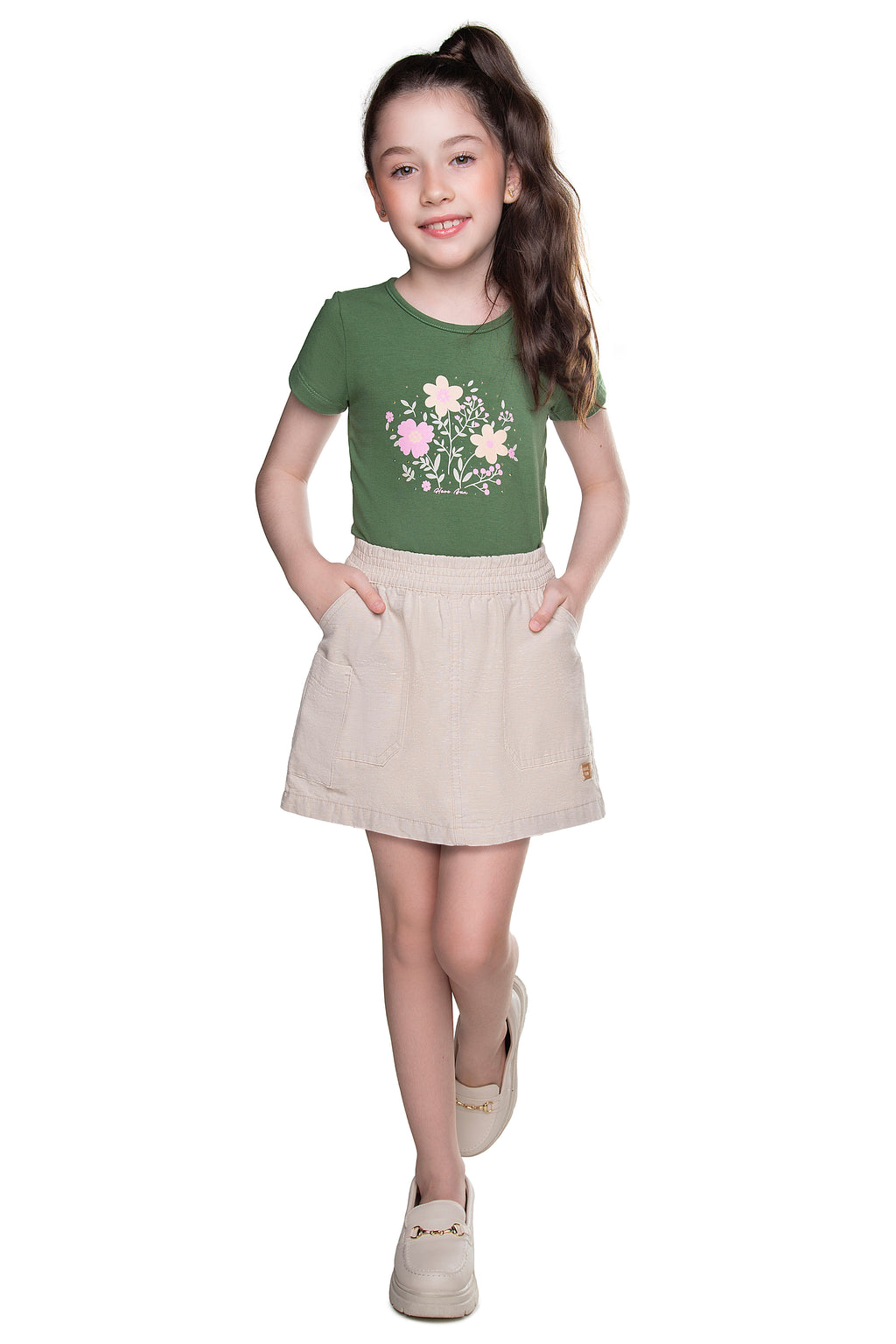 Conjunto Blusa Cotton e Short Saia Sarja - HAVE FUN