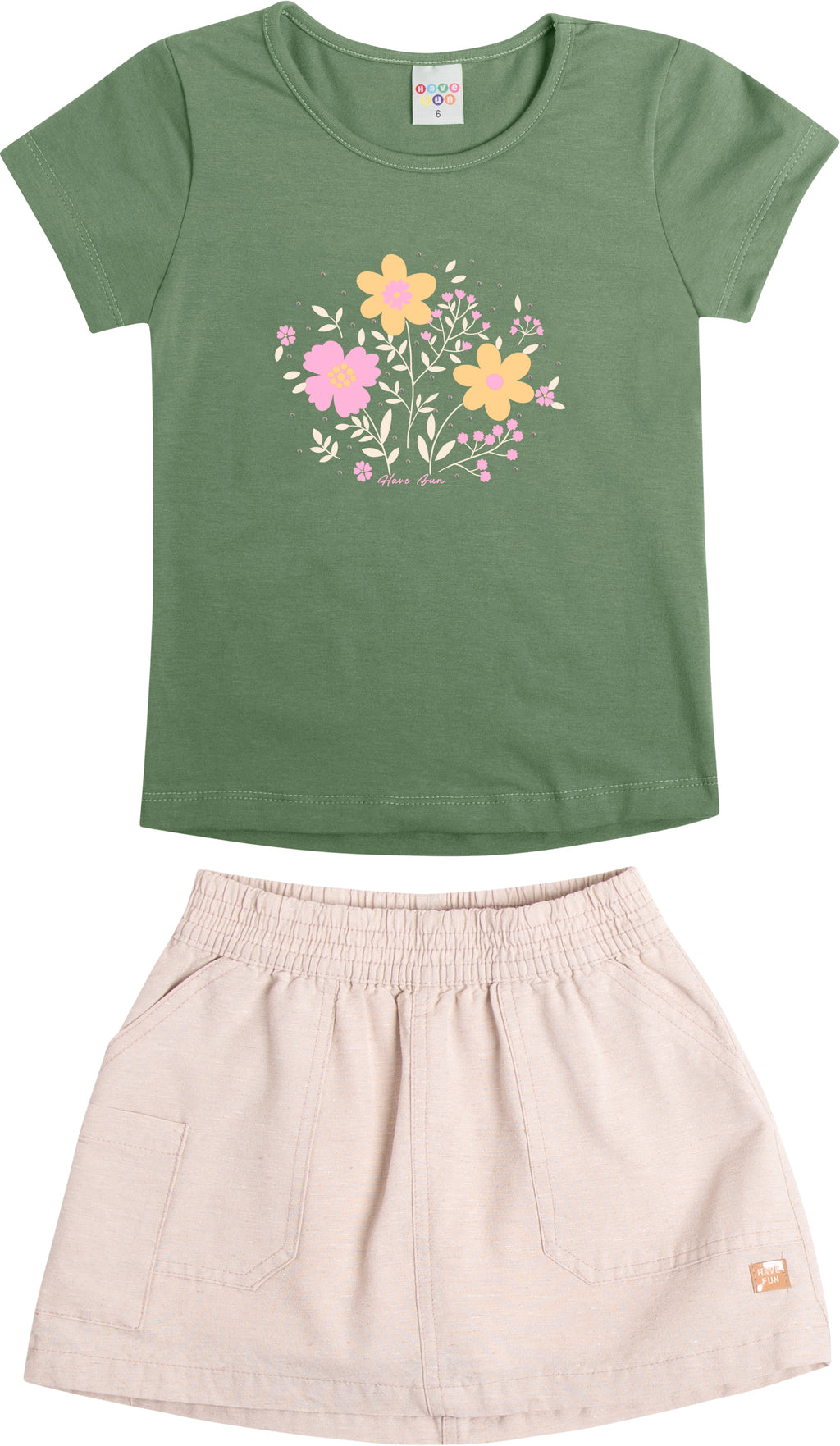 Conjunto Blusa Cotton e Short Saia Sarja - HAVE FUN