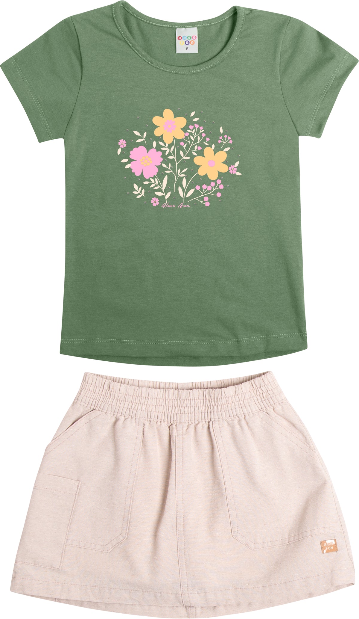 Conjunto Blusa Cotton e Short Saia Sarja - HAVE FUN
