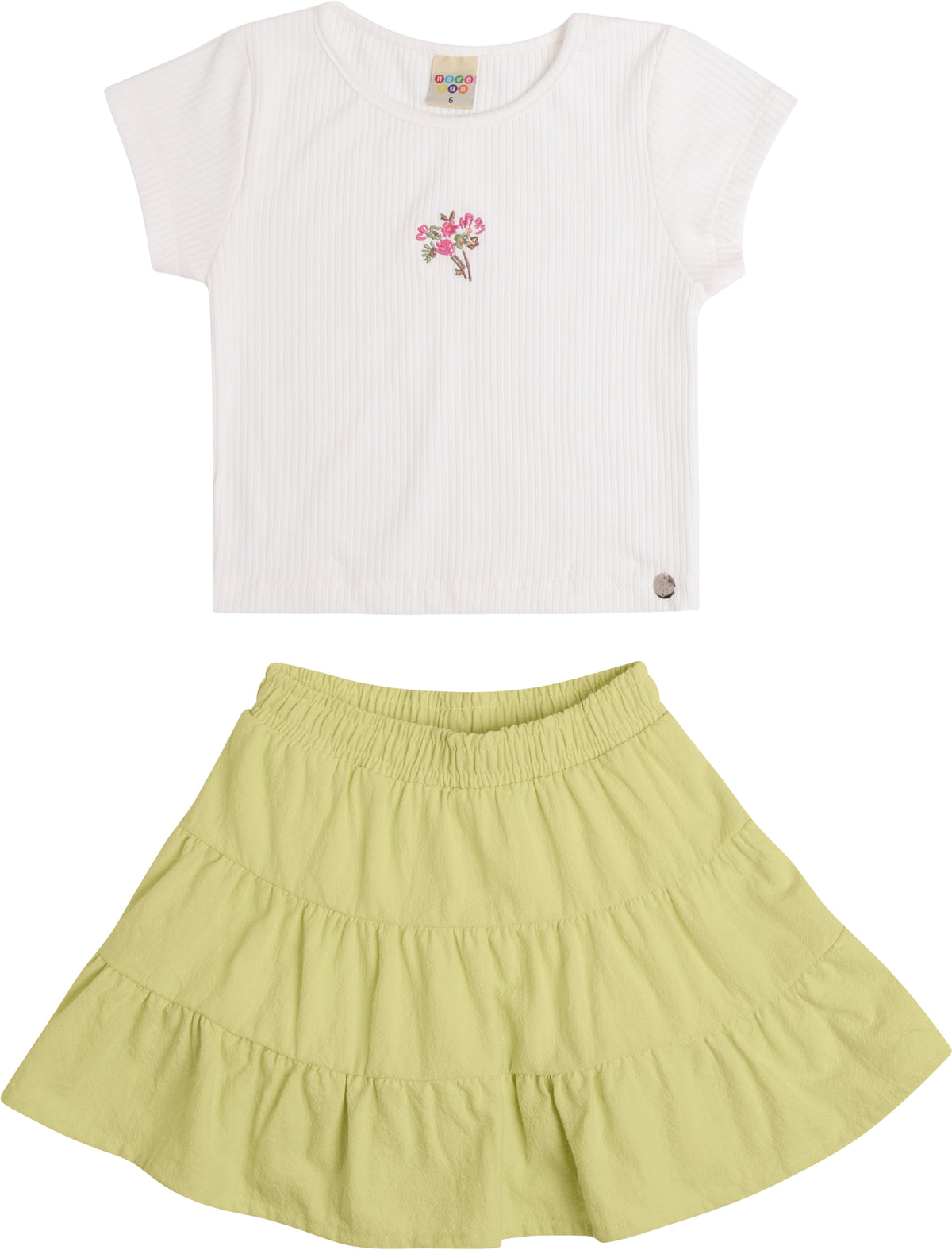 Conjunto Blusa Canelada e Saia Tecido - HAVE FUN