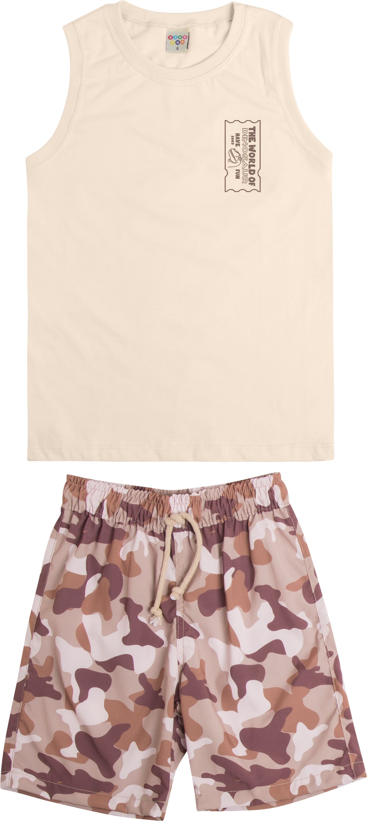 Conjunto Regata Meia Malha e Bermuda Tactel - HAVE FUN