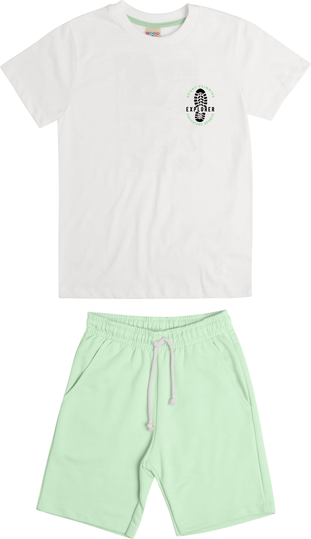 Conjunto Camiseta Meia Malha e Bermuda Moletom - HAVE FUN