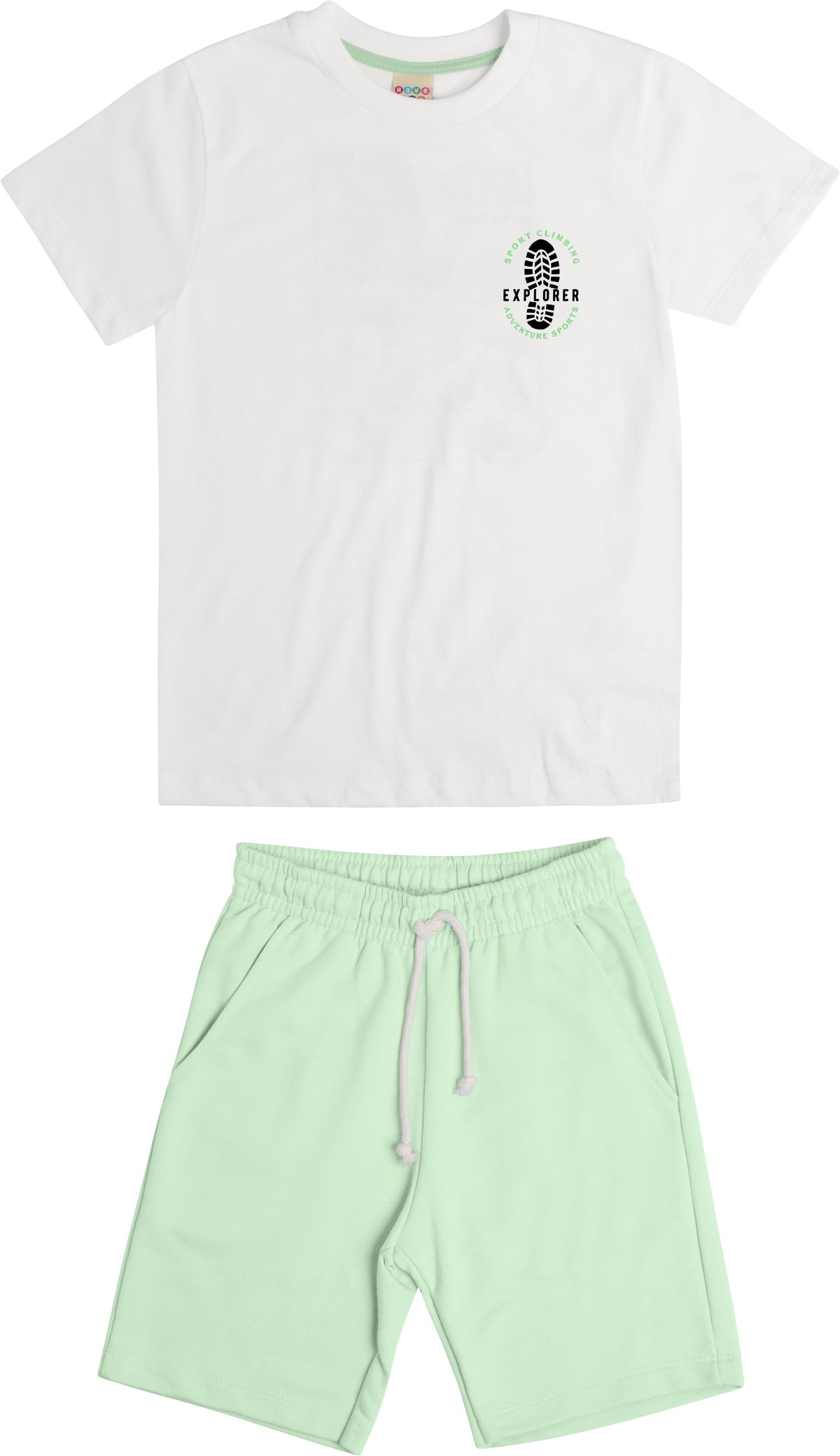 Conjunto Camiseta Meia Malha e Bermuda Moletom - HAVE FUN