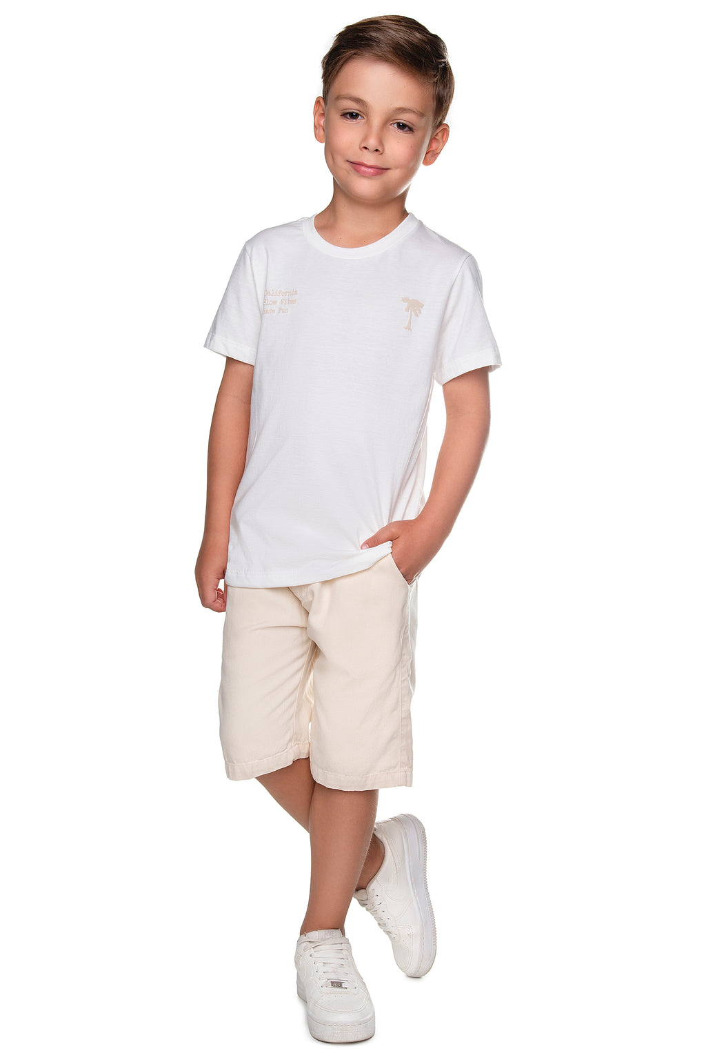 Conjunto Camiseta Meia Malha e Bermuda Sarja - HAVE FUN