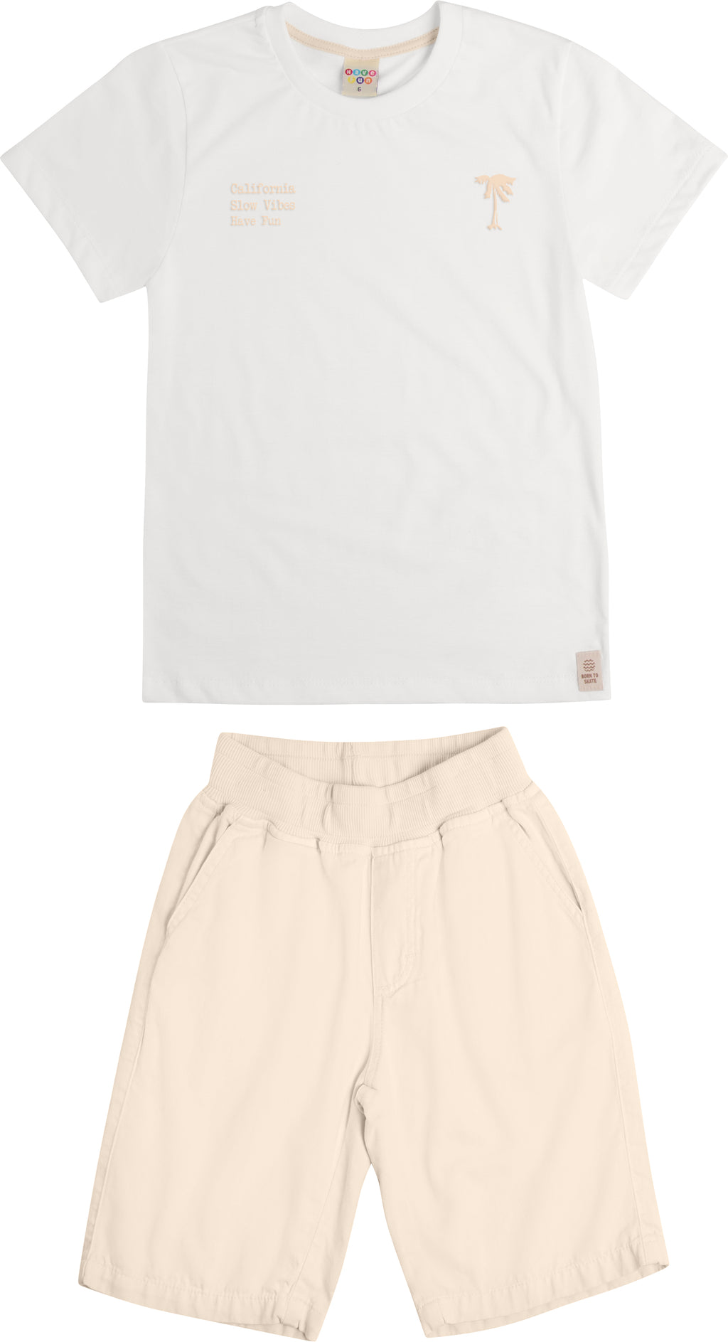 Conjunto Camiseta Meia Malha e Bermuda Sarja - HAVE FUN