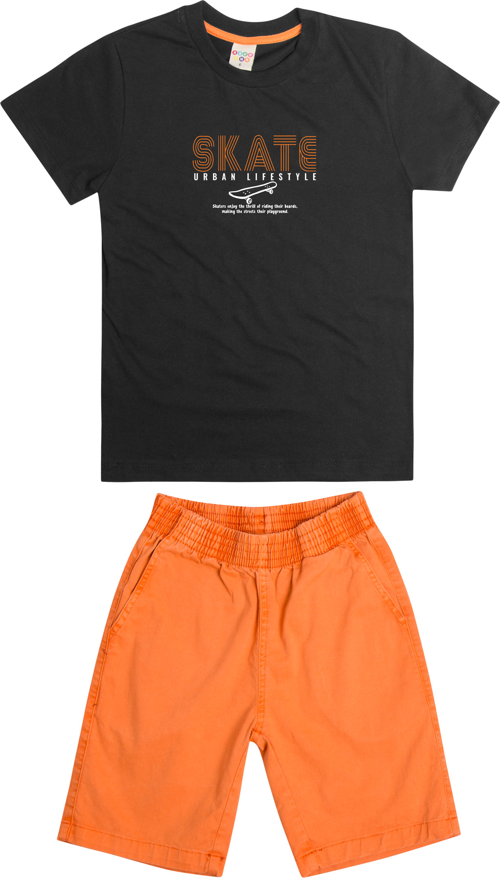 Conjunto Camiseta Meia Malha e Bermuda Sarja - HAVE FUN