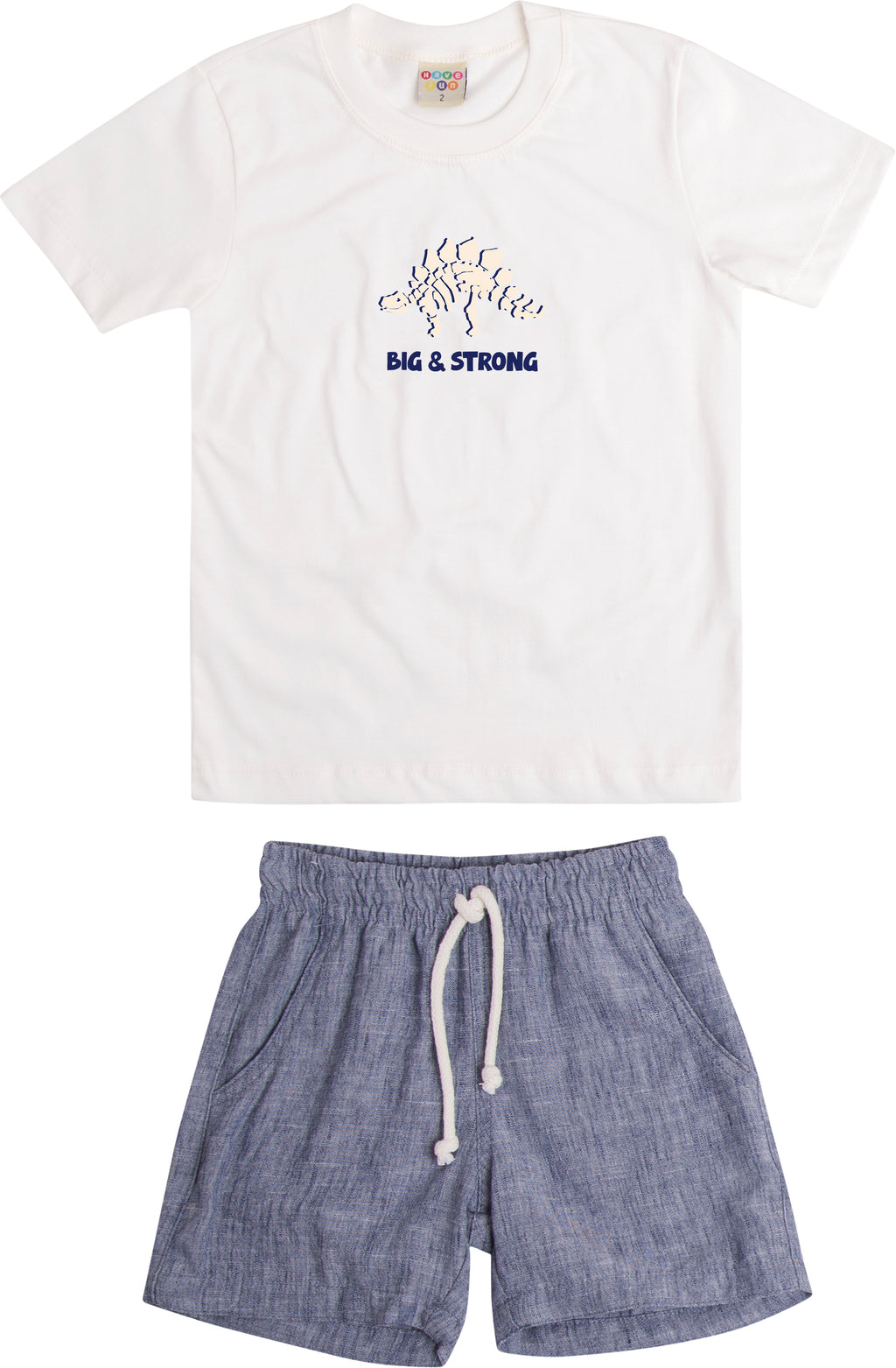 Conjunto Camiseta Meia Malha e Bermuda Linho - HAVE FUN