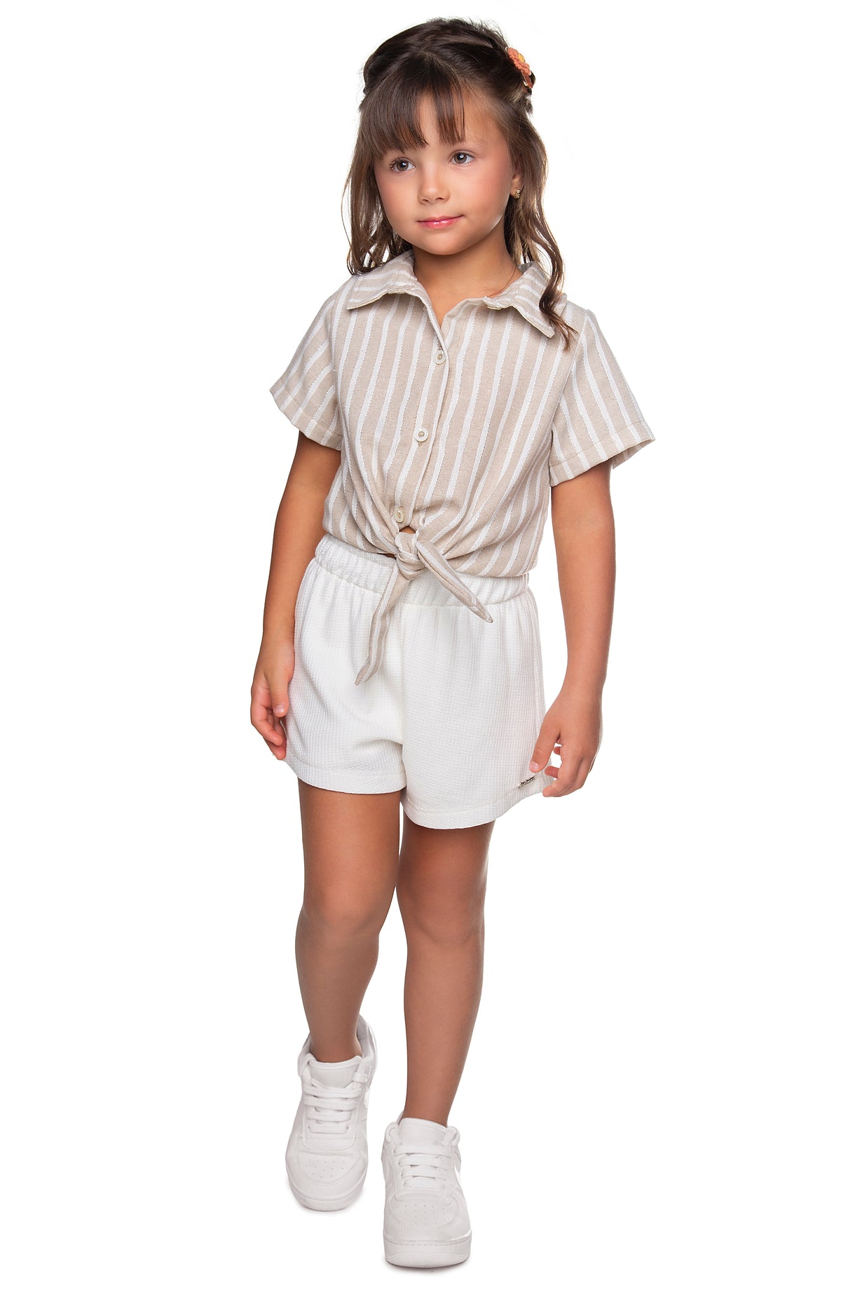 Conjunto Blusa Linho e Short Malha - HAVE FUN