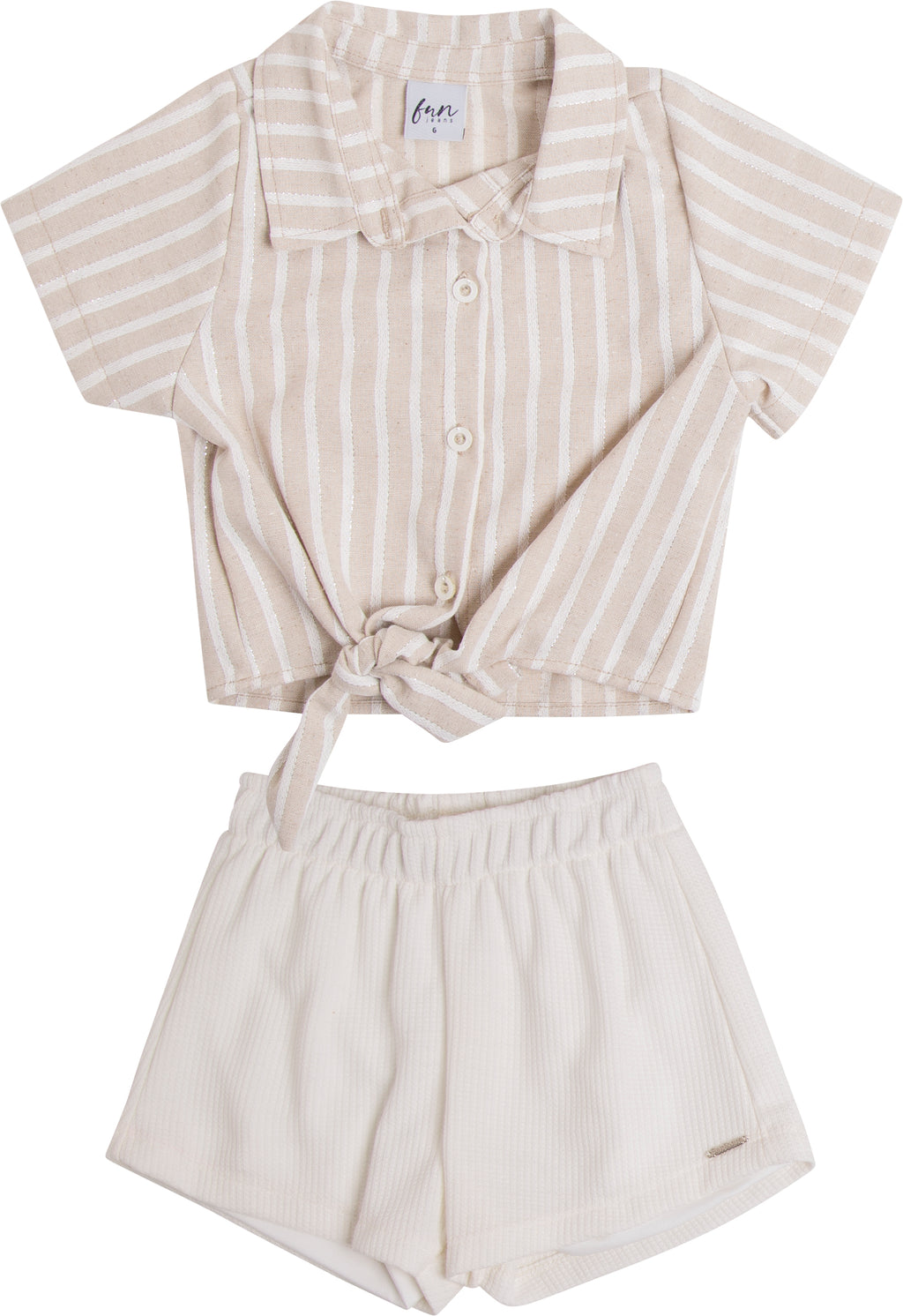 Conjunto Blusa Linho e Short Malha - HAVE FUN