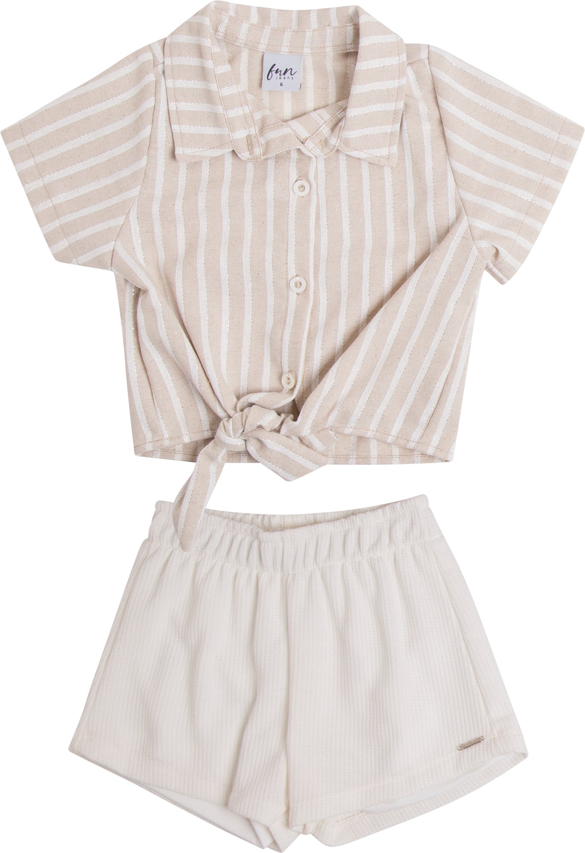Conjunto Blusa Linho e Short Malha - HAVE FUN