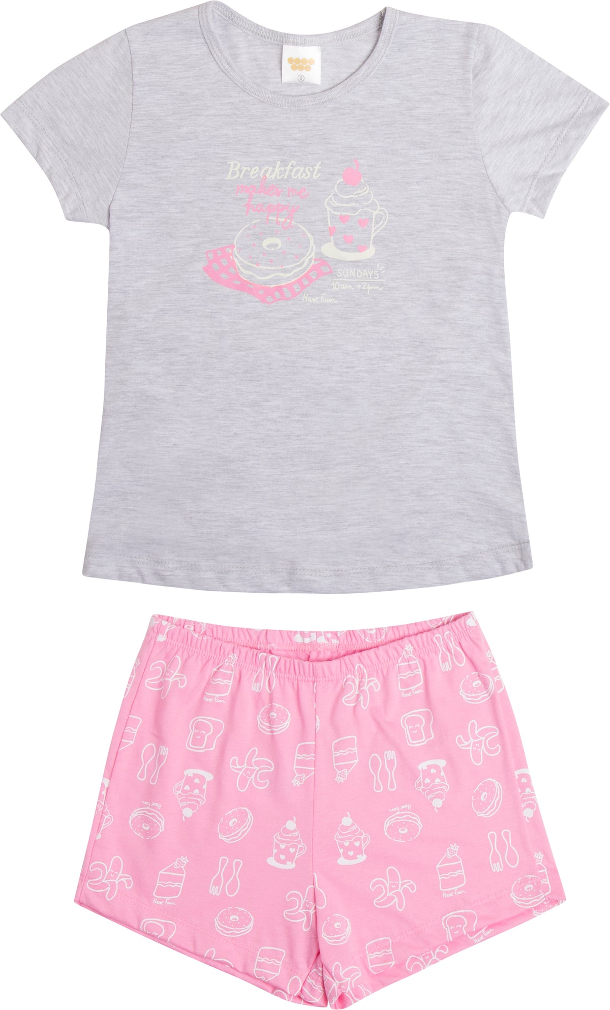 Pijama Curto Meia Malha - HAVE FUN