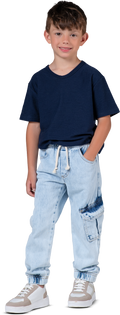 Calça Cargo Jeans Clara - MANIA KIDS