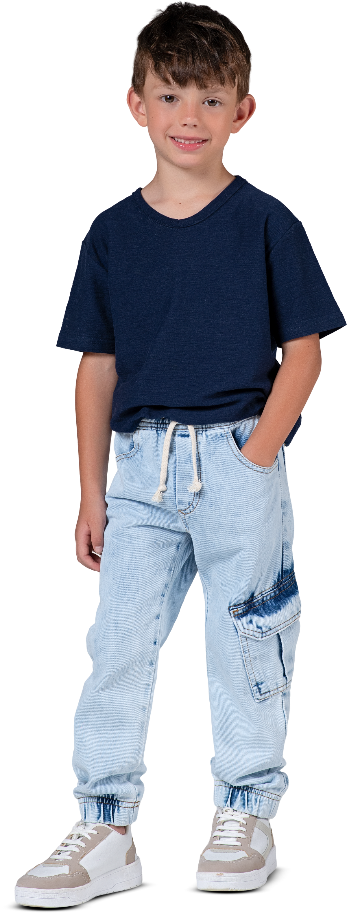 Calça Cargo Jeans Clara - MANIA KIDS