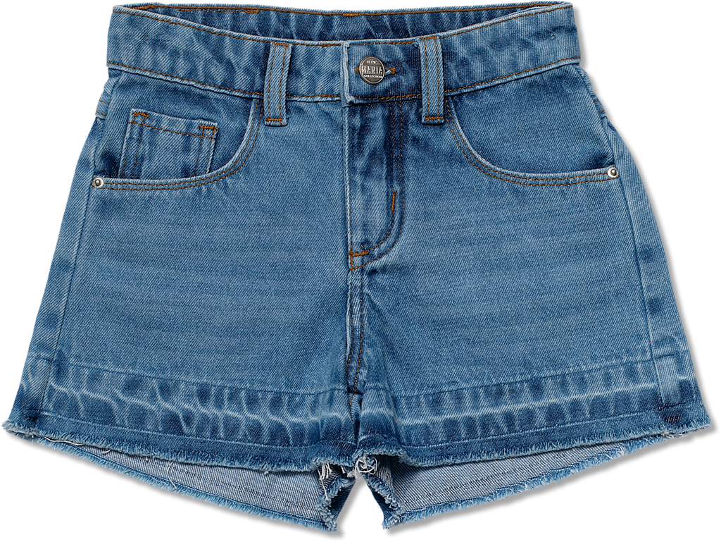 Short Jeans Barra Desfiada - MANIA KIDS
